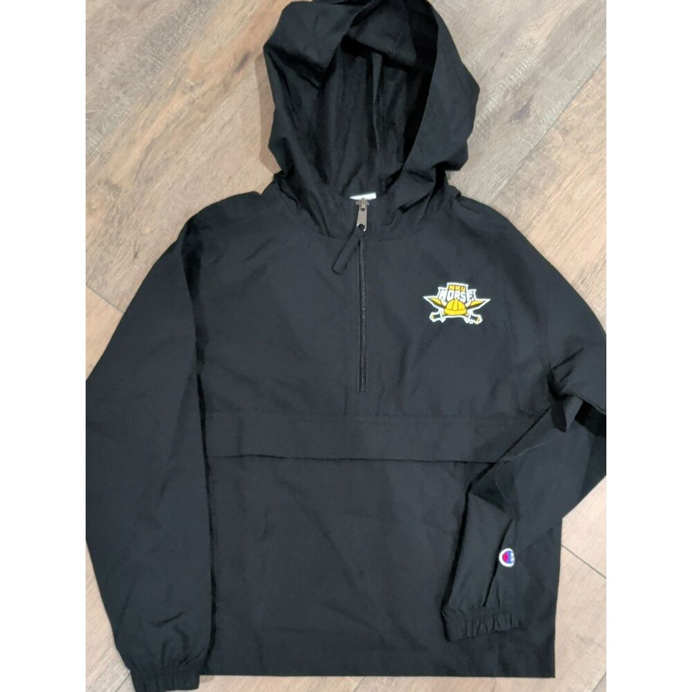 Champion NKU Norse Youth Small Black Windbreaker Jacket Northern Kentucky